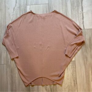 Olivia Grey Mauve Pink Dolman Sleeve Batwing Tunic Length Top